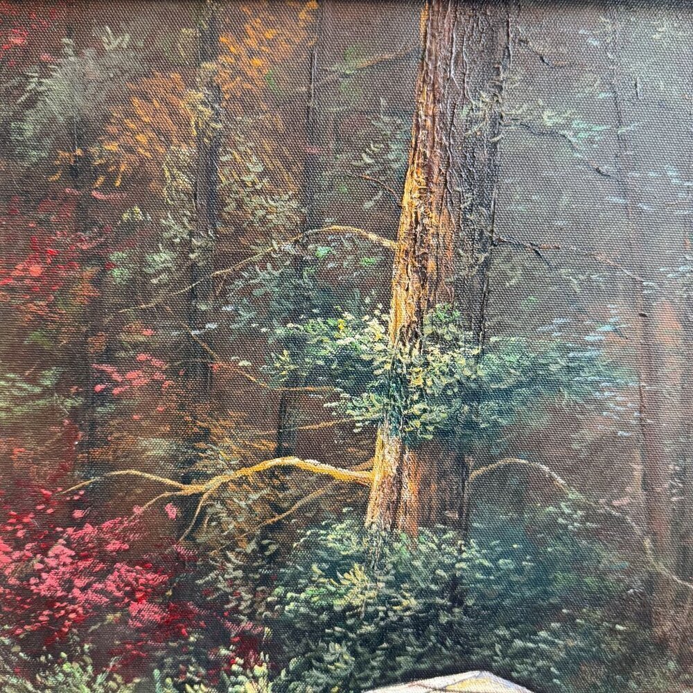 Acrylic Painting Inspired by Thomas Kinkade's The Autumn Gate Canvas 28" x 24" - Picture 5 of 16